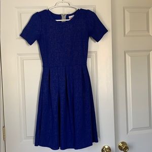 Lularoe Amelia dress blue sparkle sz XS EUC